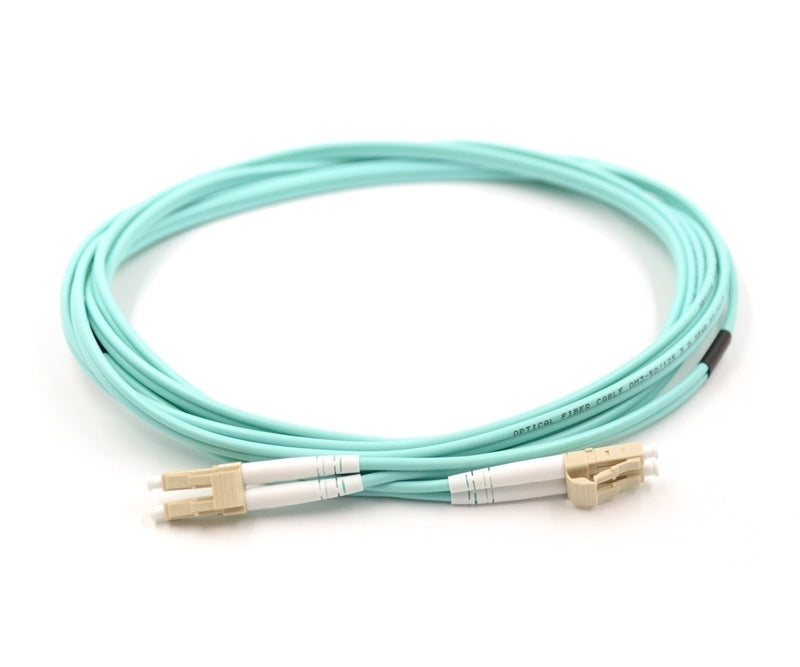 LC UPC to LC UPC Duplex OM3 Multimode PVC (OFNR) 2.0mm Fiber Optic Patch Cable