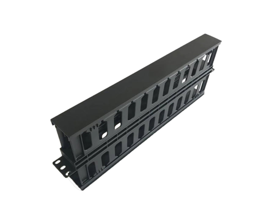 Horizontal Dual Sided Manager, 1RU, Finger Duct with Cover, 6.85 in. Depth