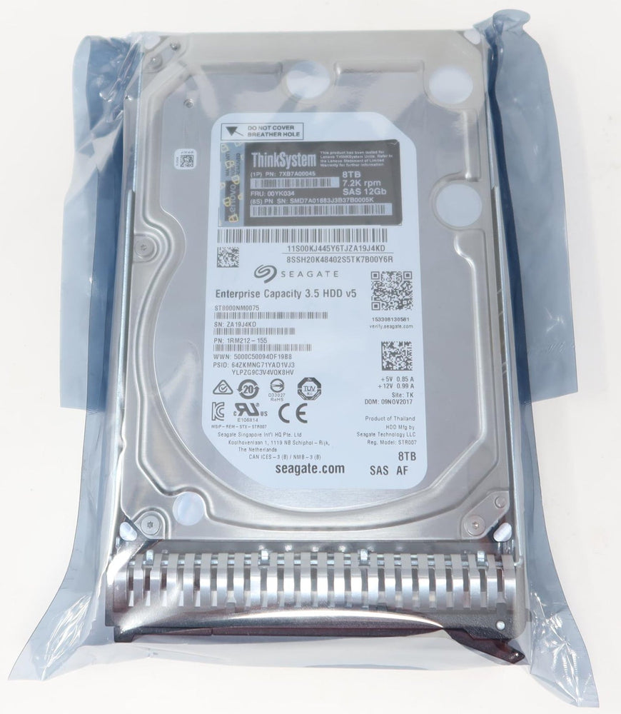 00YK034 7XB7A00045 Lenovo 8TB 7.2K SAS 12Gb 3.5" Hard Drive