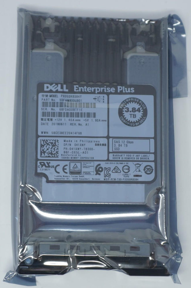 Dell 3.84TB 12G SAS 2.5 SSF SSD RI for Compellent SAN PX05SRB384 041XNY