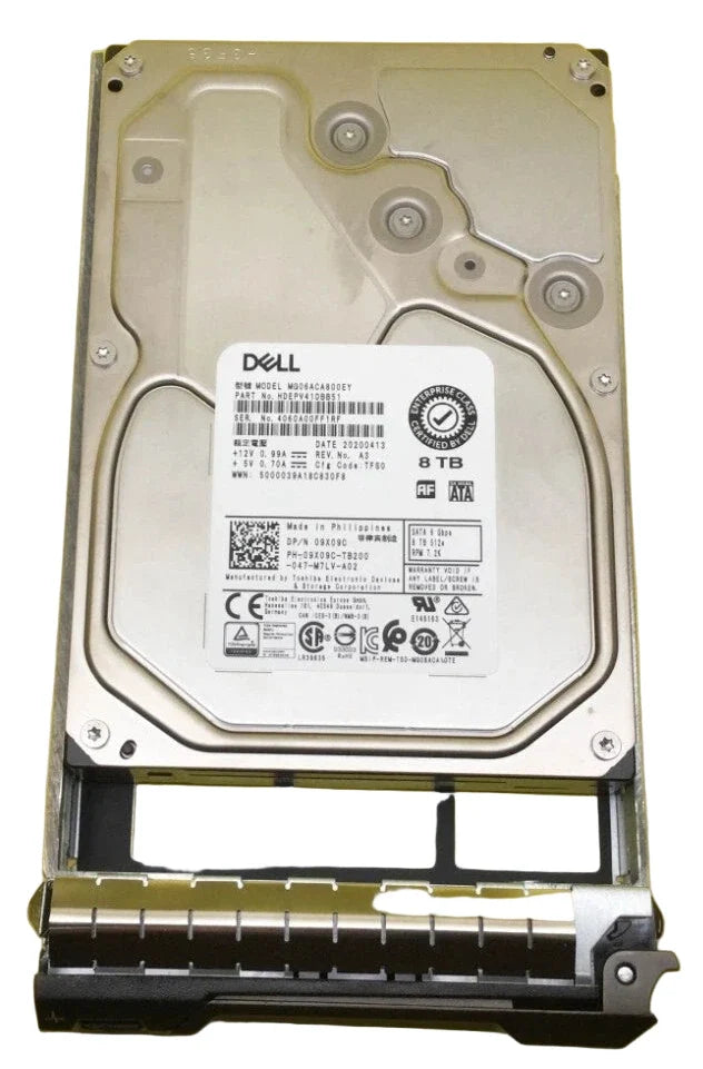 9X09C Dell ENT 8TB 7200RPM 6Gbps 3.5" SATA Hard Drive MG06ACA800EY