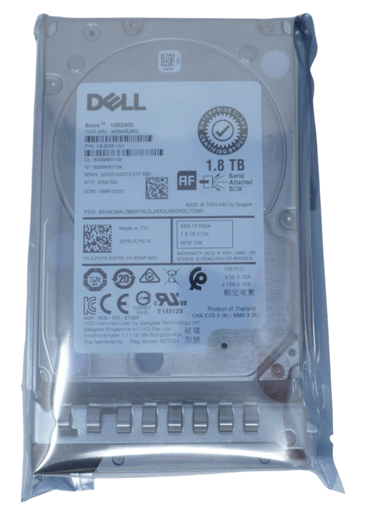 Dell 1.8TB SAS 10k 2.5" 12G 512e Hard Drive JY57X ST1800MM0159 g14