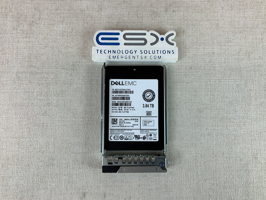 Dell 5TVXD 3.84TB 6Gb/s 2.5" SATA Read Intensive SSD MZ7LH3T8HALTAD3 14G 99%+