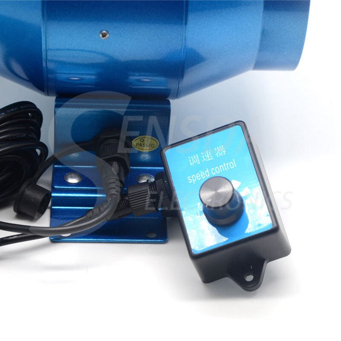 100mm Ducted Fan 4" 100mm Duct Inline Fan w/ Speed Controller 100-264VAC 160CFM IP44 Metal Frame