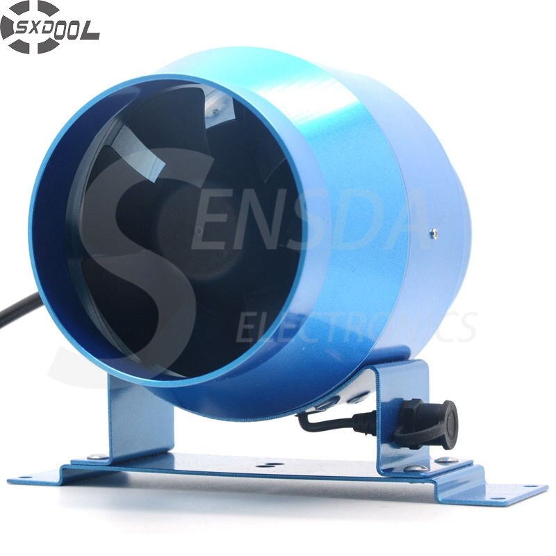 100mm Ducted Fan 4" 100mm Duct Inline Fan w/ Speed Controller 100-264VAC 160CFM IP44 Metal Frame