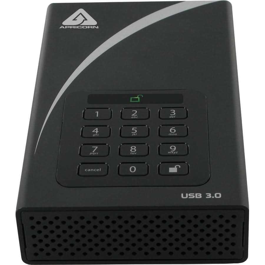 Apricorn Aegis Padlock DT ADT-3PL256-4000 4TB 3.5-in Black External Desktop Hard Drive