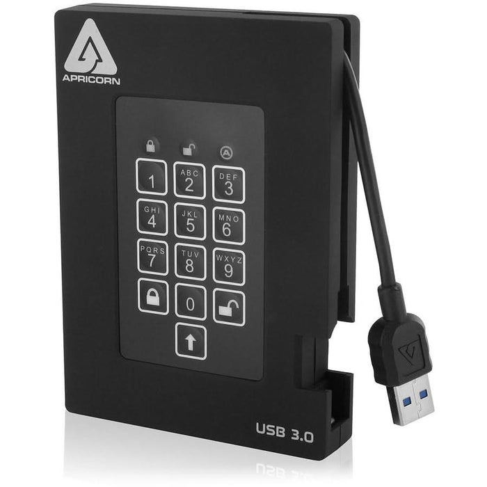 Apricorn Aegis Padlock A25-3PL256-1000F 1TB Portable Rugged External Hard Drive