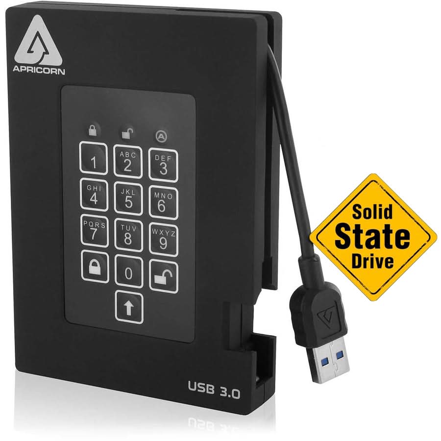 Apricorn Aegis Padlock A25-3PL256-S512F 512 GB Rugged External Solid State Drive