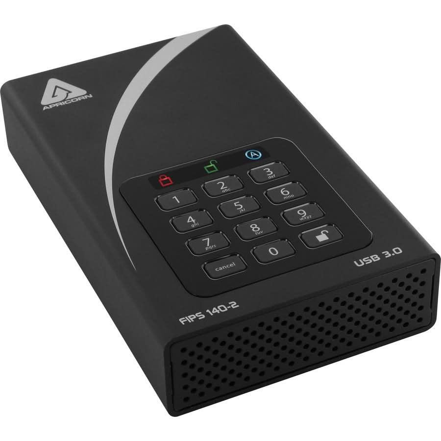 Apricorn Aegis Padlock DT FIPS ADT-3PL256F-10TB 10TB 3.5-in Black External Desktop Hard Drive