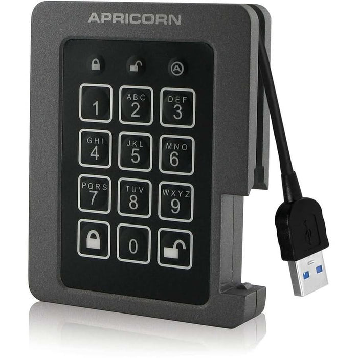 Apricorn Aegis Padlock ASSD-3PL256-2TBF 2TB 2.5-in Internal Black Solid State Drive TAA Compliant