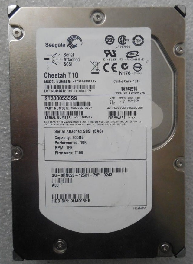 Seagate Cheetah ST3300555SS T10 300GB 10000RPM SAS 3GB/S 3.5" Hard Drive | USED