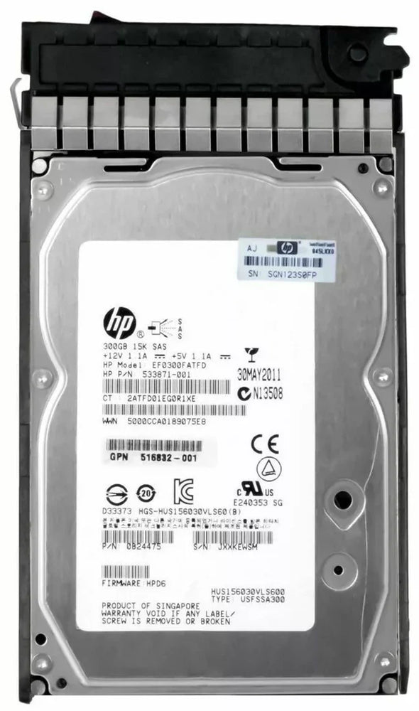 HP EF0300FARMU Dual Port 300GB 15k 6G Lff DP SAS Ent Hdd | USED