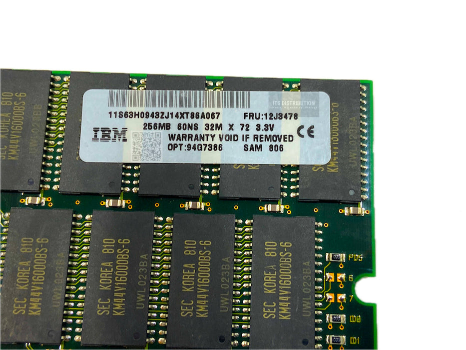 12J3478 I GENUINE IBM 256MB ECC 60NS Memory 63H0943
