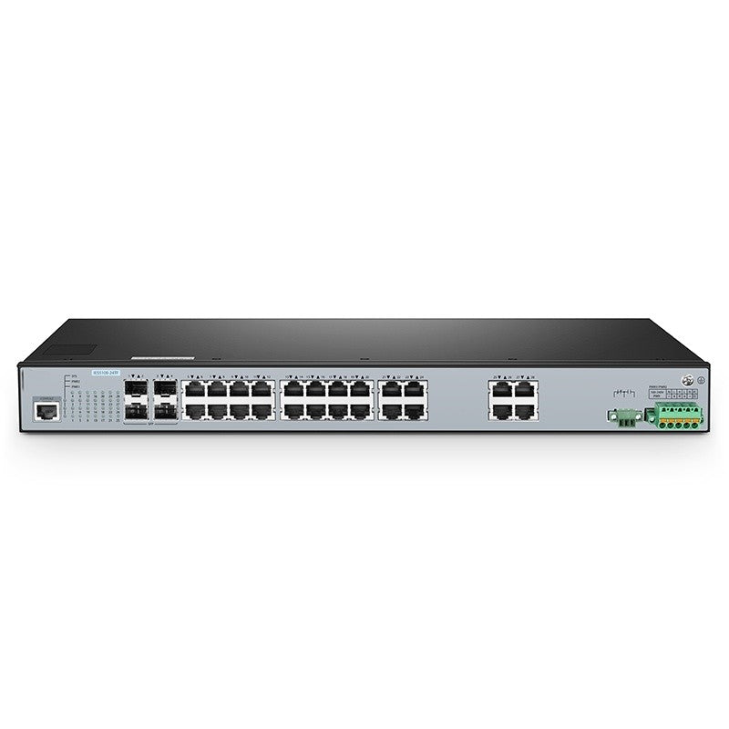 OW-IES5100-24TF, 24-Port Gigabit Ethernet L3 Managed Industrial Switch, 24 x 10/100/1000BASE-T, with 4 x 1Gb SFP, -40 to 85°C Operating Temperature
