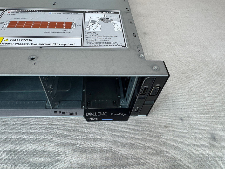 Dell PowerEdge R750XS 12x 3.5" 2U CTO Server - 2x Heatsink, H755, 2x 1100W