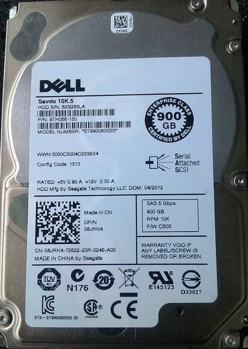 Seagate Savvio ST9900805SS 900GB 10K RPM SAS 6Gb/s 2.5inch HDD | USED