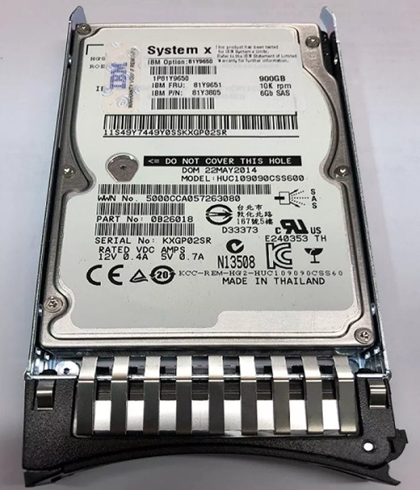 IBM 81Y9650 900 GB Hard drive 2.5" Internal SAS 6Gb/s New F/s | USED