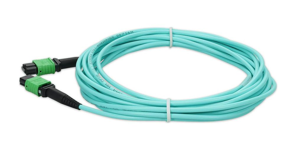19M Multimode Fiber Optic Cable, MPO-12/APC to MPO-12/APC — OM3/OM4 Trunk Patch Cord
