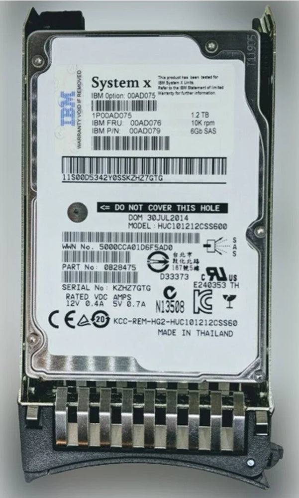 IBM 00AD076 Hard drive 1.2 TB SAS 6Gb/s | USED