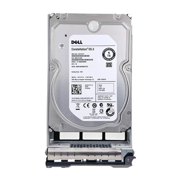 Dell T4XNN 1TB 7.2K SATA 6Gbps 3.5" Hard Drive with Tray | USED