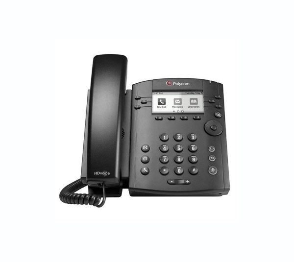 2200-46135-025 - Polycom VVX 300 6-Lines Dual-Ports Ethernet 3.2-inch Backlit Grayscale LCD Display IP Phone