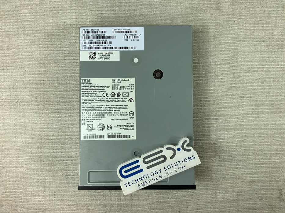 Dell PYJYC 6/15TB LTO7 HH SAS Tape Drive