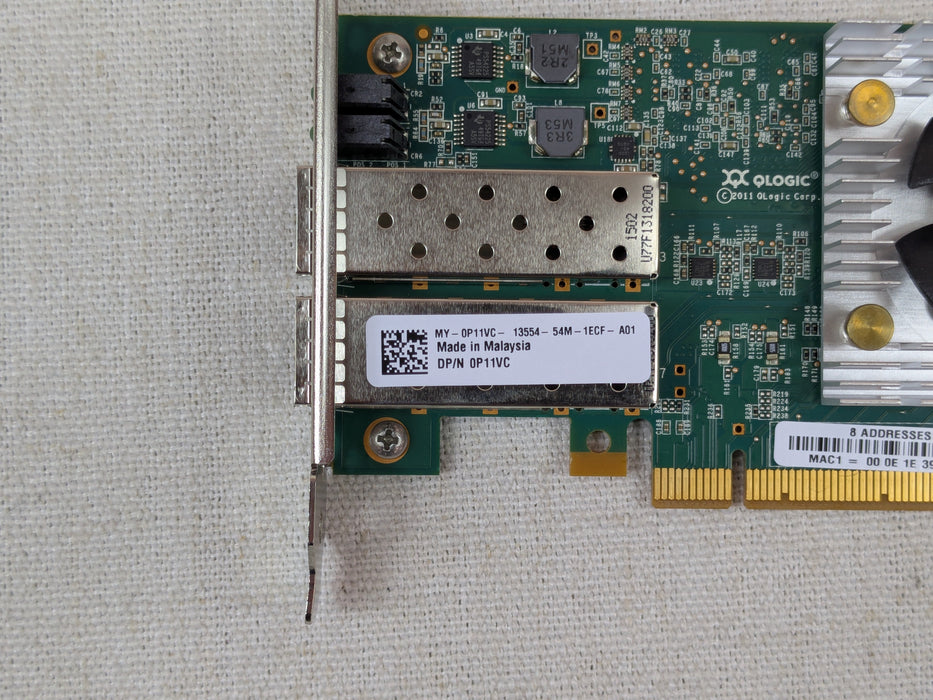 Dell P11VC QLogic QLE8262 Dual Port 10GB SFP+ Converged Network Adapter FH