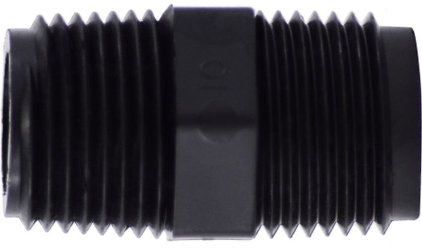 28613B | 3/8 BLACK POLY HEX NIPPLE | Midland Metal Mfg.