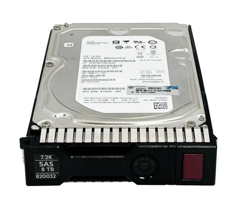 HPE 819199-001 Midline 512e 8TB 7.2k 12g SAS Lff Sc Hdd F/s | USED