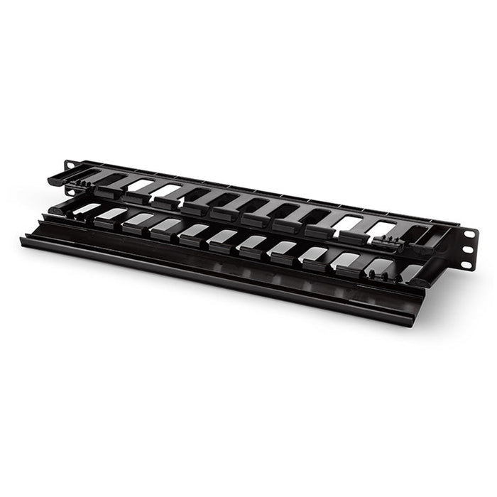 Horizontal Single Sided Manager, 1RU, Finger Duct with Cover, 3.43 in. Depth