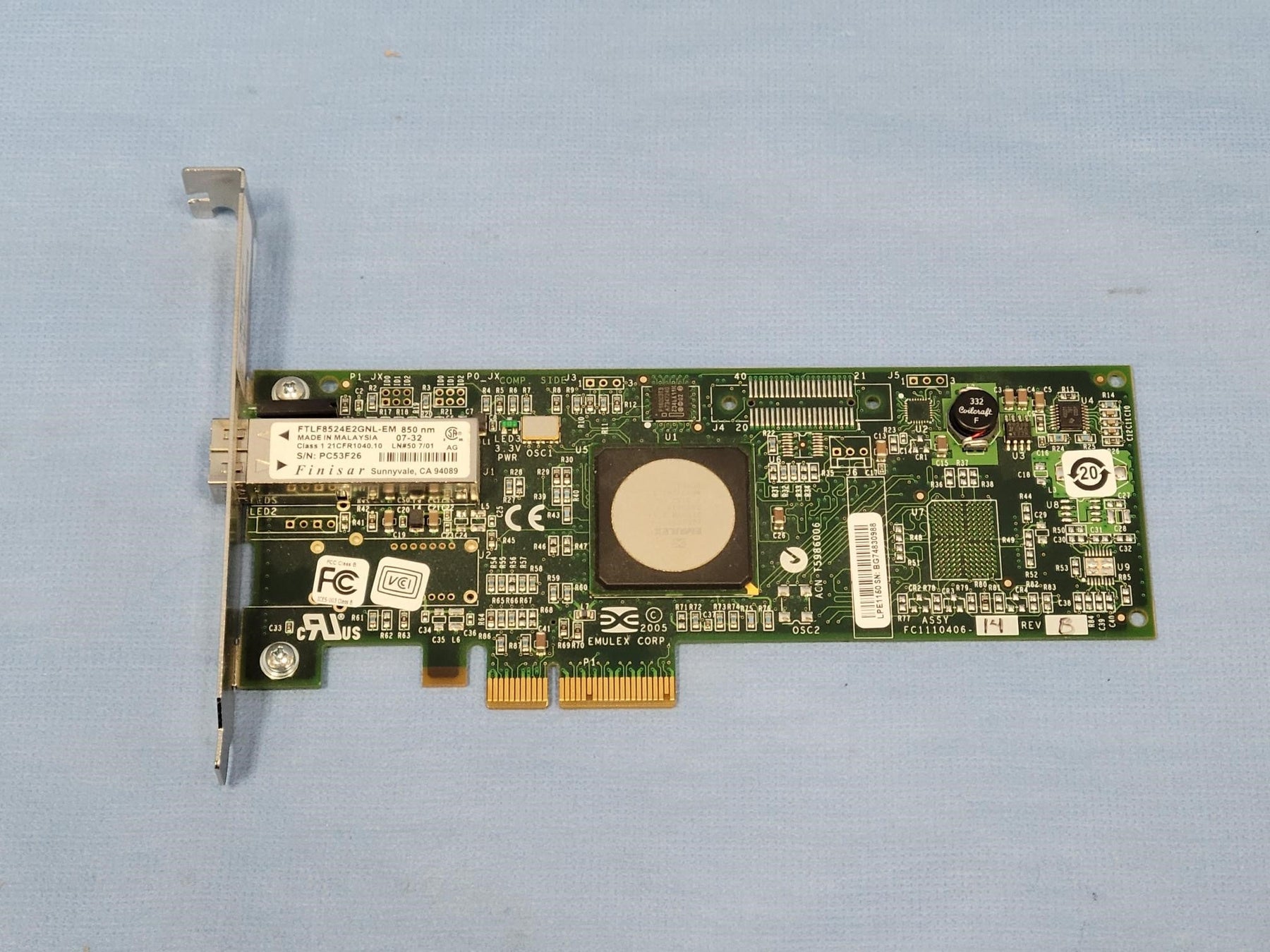Dell ND407 Emulex LPE1150-E Lightpulse 4GB PCI-E PCIe FC 266MHZ Network Card HBA