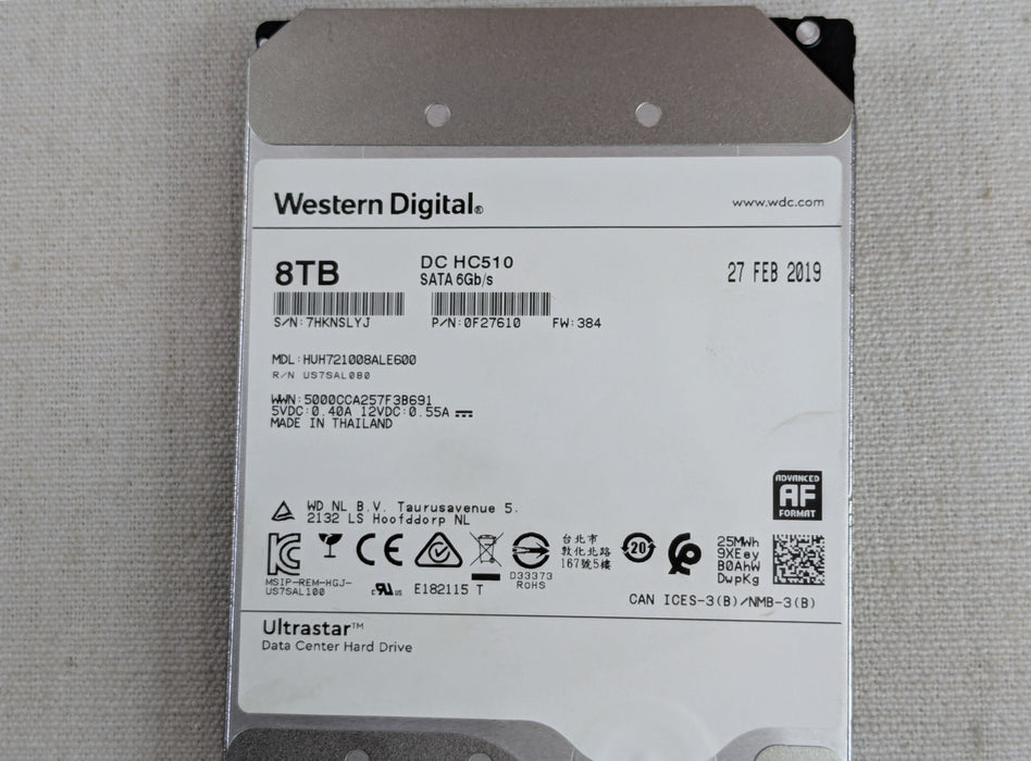 Western Digital HUH721008ALE600 C HC510 8TB 7.2k 6Gb/s 3.5" SATA Hard Drive