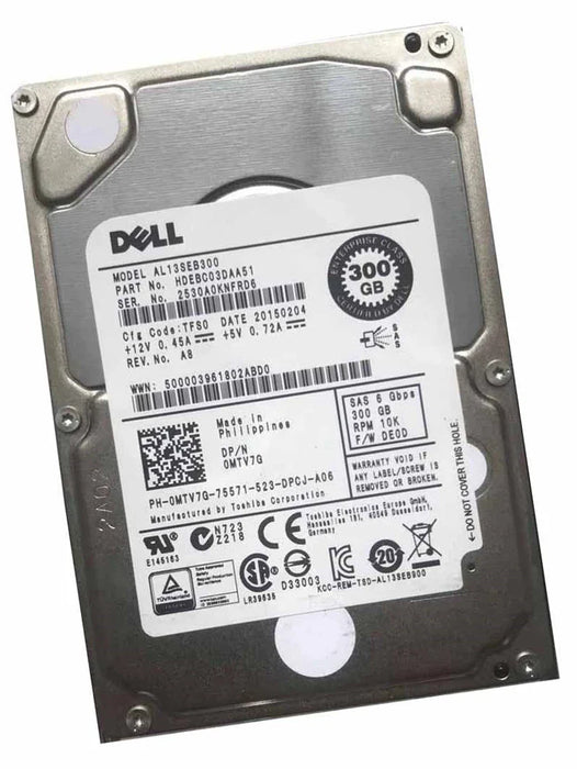 Toshiba HDEBC03DAA51 300GB 10K SAS-6Gbps 2.5Inch Internal hard drive | USED