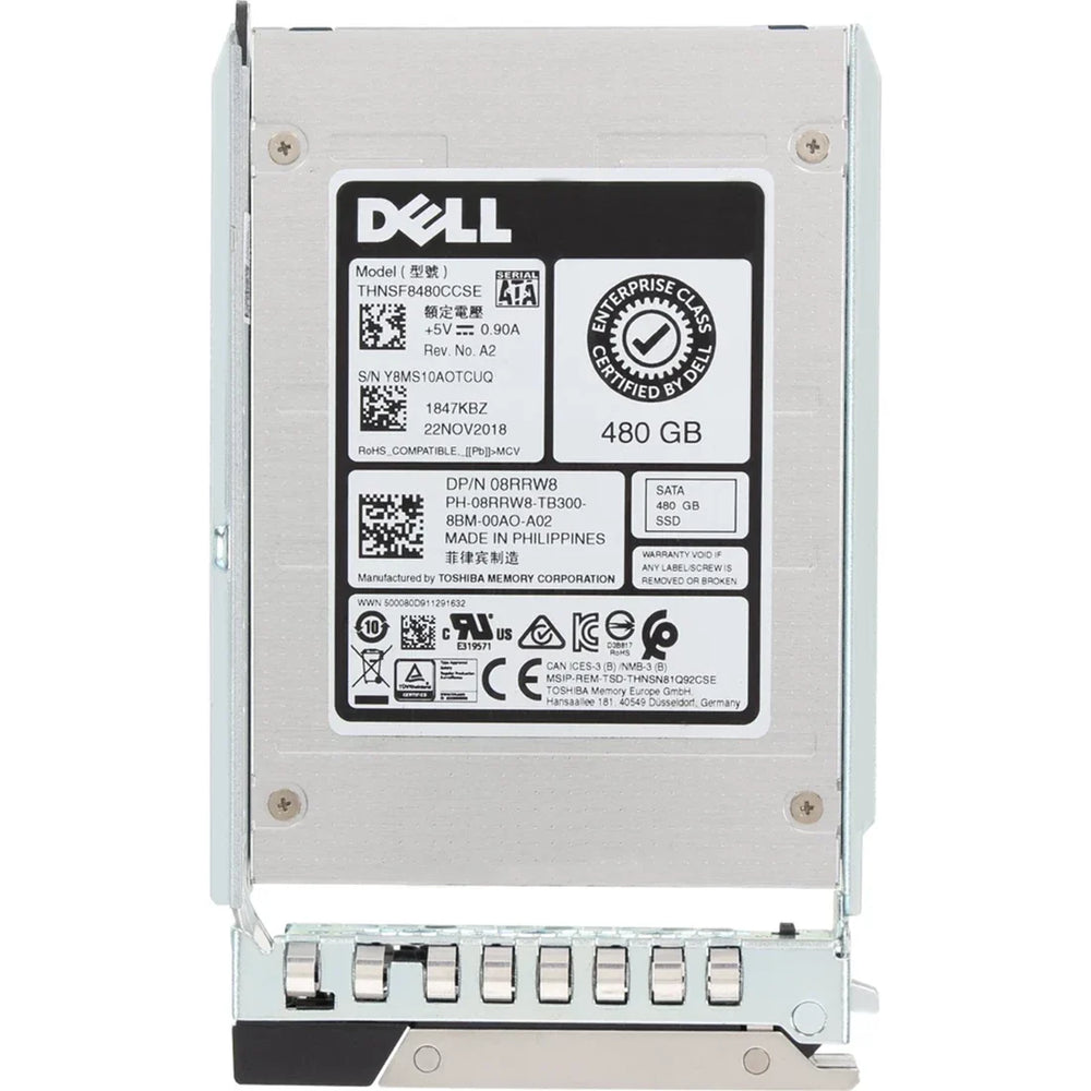 DELL 8RRW8 480GB SATA-6Gbps Read Intensive 1 DWPD 2.5 Inch Hot Plug SSD New | USED