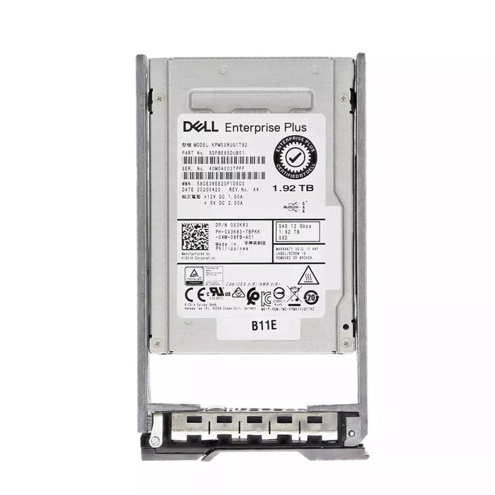 Dell X3K83 1.92tb Read Intensive SAS-12Gbps 2.5Inch SSD | USED