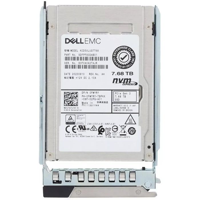 Dell FWYRY 7.68TB U.2 NVMe RI 2.5in SFF Ssd | USED