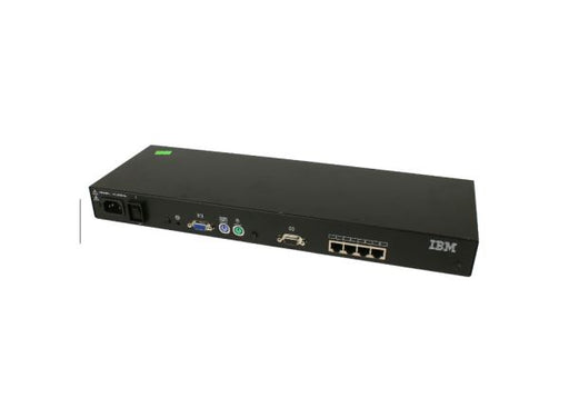 32P1635 - IBM NetBay 4-Ports 10/100/1000BASE-T Ethernet Rack-mountable Managed KVM Switch