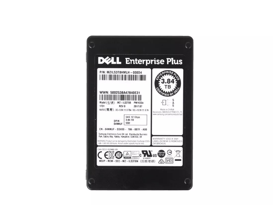 Samsung PM1633a MZILS3T8HMLH-000D4 Read Intensive SSD 3.84 TB SAS 12Gb/s DELL OEM | USED