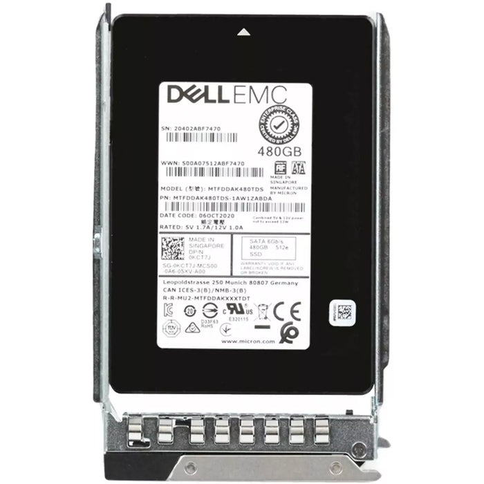 Dell KCT7J 480GB SATA 6Gbps Read Intensive 1 DWPD 2.5 Inch Hot Plug SSD | USED