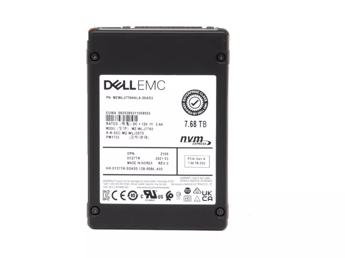 Samsung PM1733 MZWLJ7T6HALA-00AD3 SSD 7.68 TB PCIe 4.0 x4 (NVMe) DELL OEM | USED