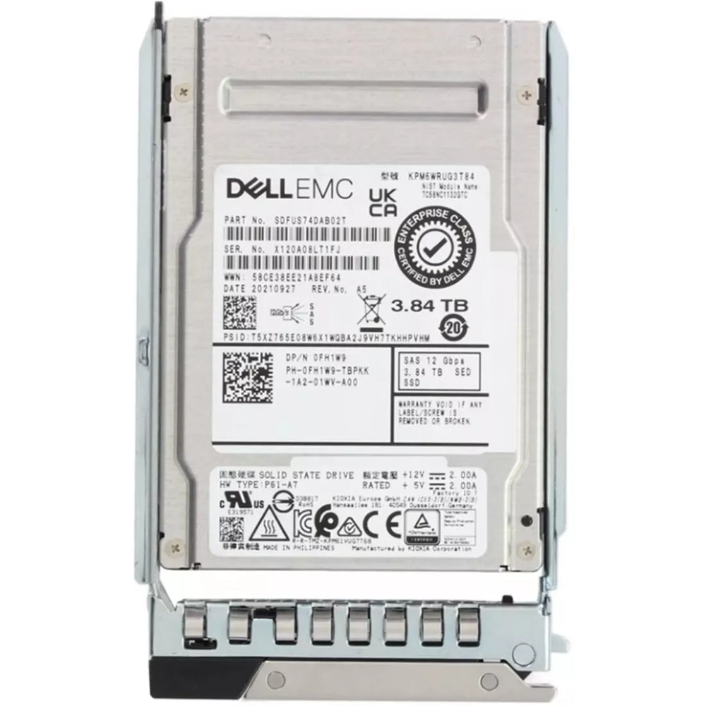 Dell FH1W9 3.84TB SAS-12Gbps SED Read Intensive 1DWPD 2.5Inch Hot-Plug SSD | USED