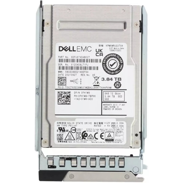 Dell FH1W9 3.84TB SAS-12Gbps SED Read Intensive 1DWPD 2.5Inch Hot-Plug SSD | USED