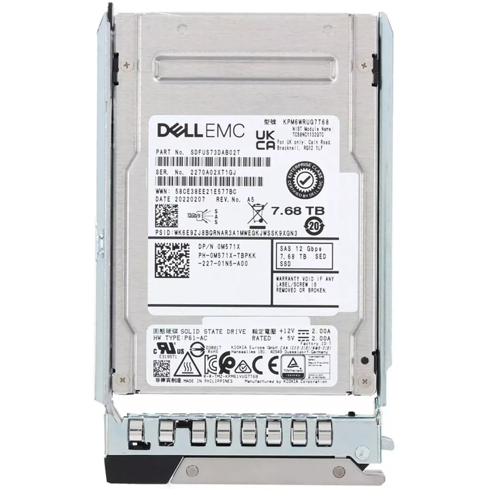 Dell M571X 7.68Tb SED SAS-12Gbps Read Intensive 1DWPD 2.5Inch SSD | NEW