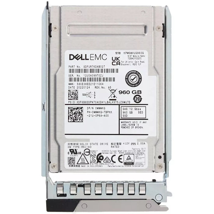 Dell WMWKG 960GB SED SAS-12Gbps Mixed Use 3DWPD 2.5inch Hot-Plug SSD | USED