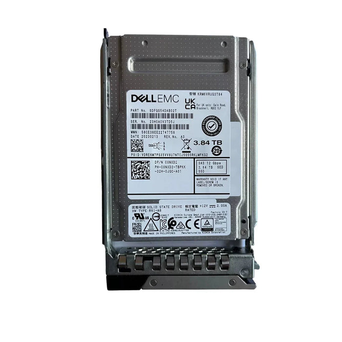 Dell XNXD2 3.84TB SAS-12Gbps SED Read-Intensive 1DWPD 2.5Inch Hot-Plug SSD | USED