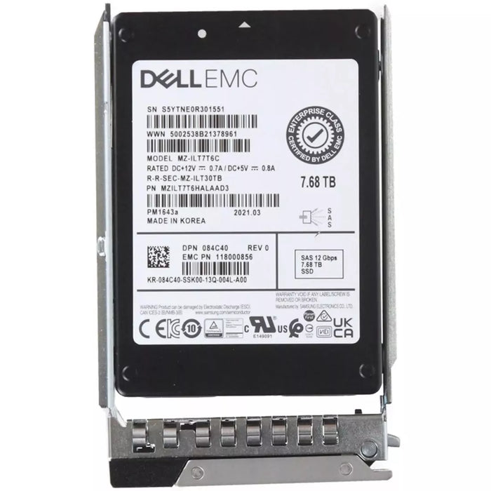 Dell 84C40 7.68TB SAS-12Gbps Read Intensive 1DWPD 2.5-Inch Hot Plug SSD | USED