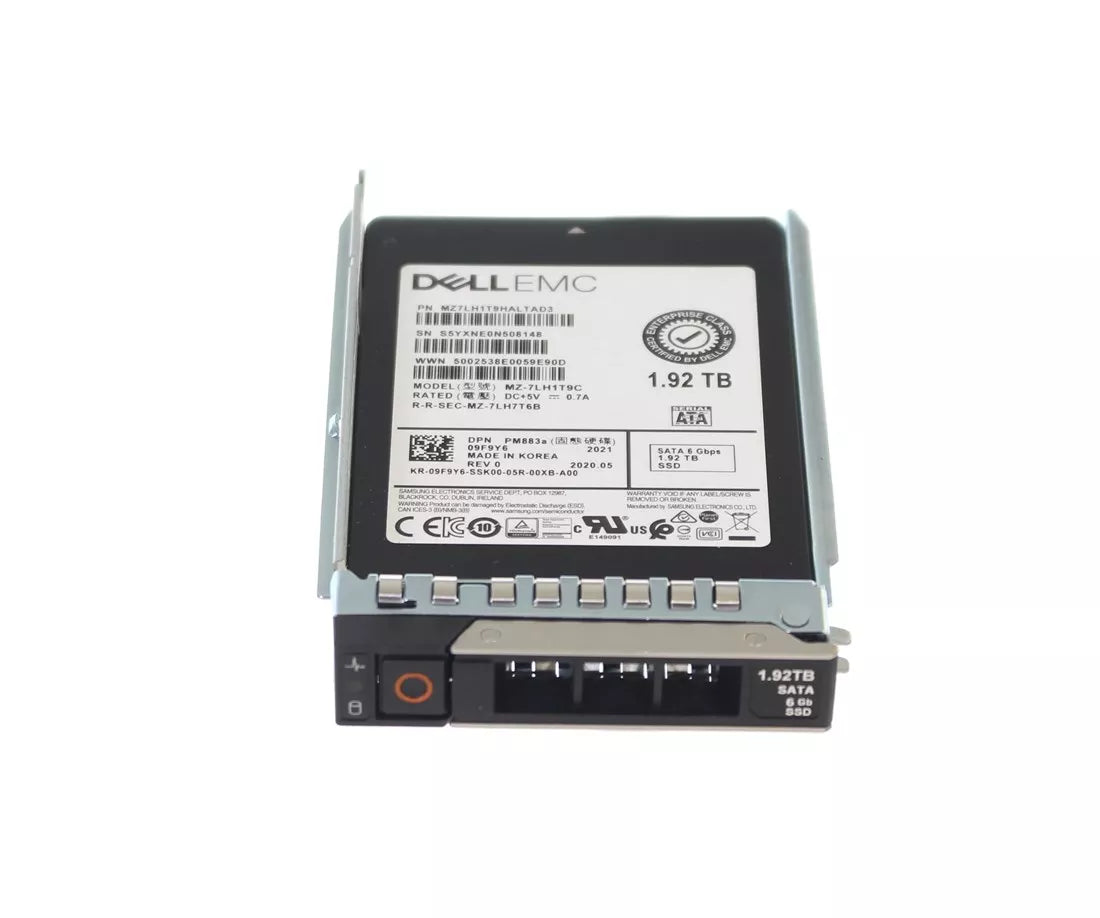 Dell 9F9Y6 1.92TB SATA 6Gbps Read Intensive 1DWPD 2.5-Inch Hot Plug SSD | USED