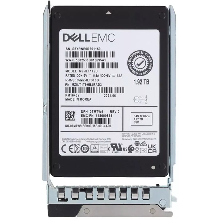 Dell TMTW9 1.92TB SAS-12Gbps Read Intensive 1DWPD 2.5Inch SSD New 14G | USED