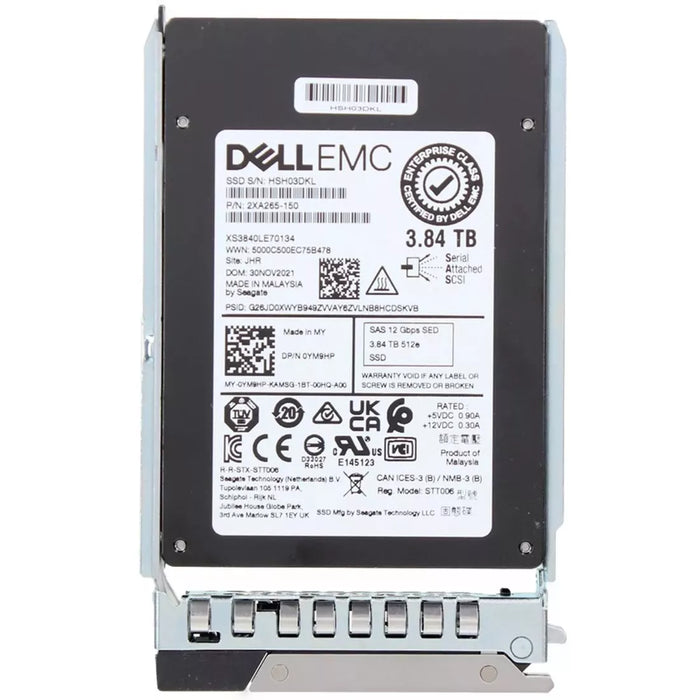 Dell YM9HP 3.84TB SAS-12Gbps SED Mixed Use 3DWPD 2.5Inch Hot-Plug SSD | USED