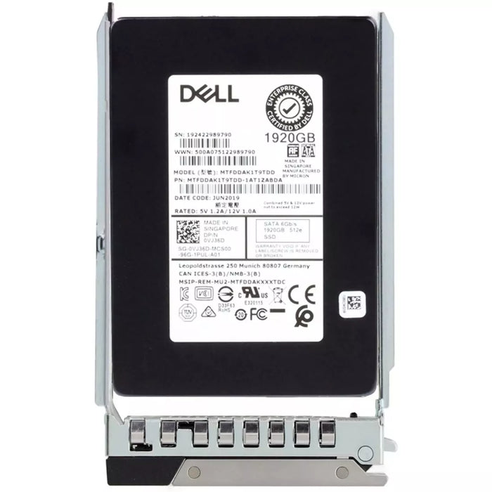 Dell VJ36D 1.92TB SATA 6Gbps Read Intensive 1DWPD 2.5-Inch Hot Plug SSD | USED